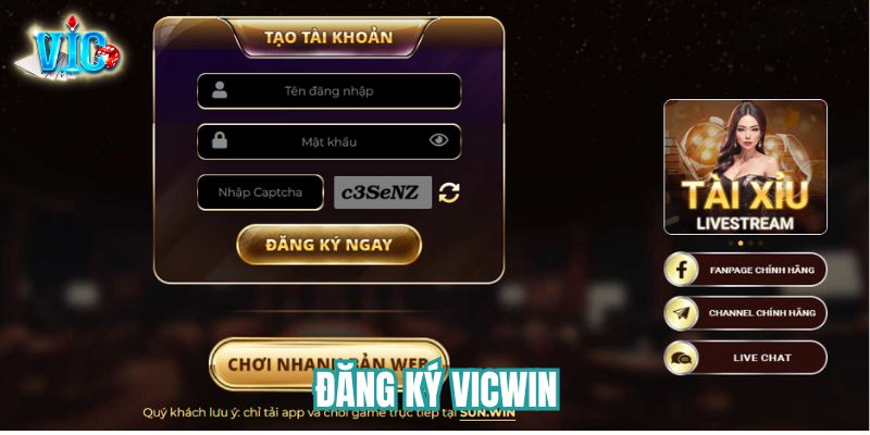 Hướng dẫn cách đăng ký Vicwin chỉ với 4 bước Hướng dẫn cách đăng ký Vicwin chỉ với 4 bước